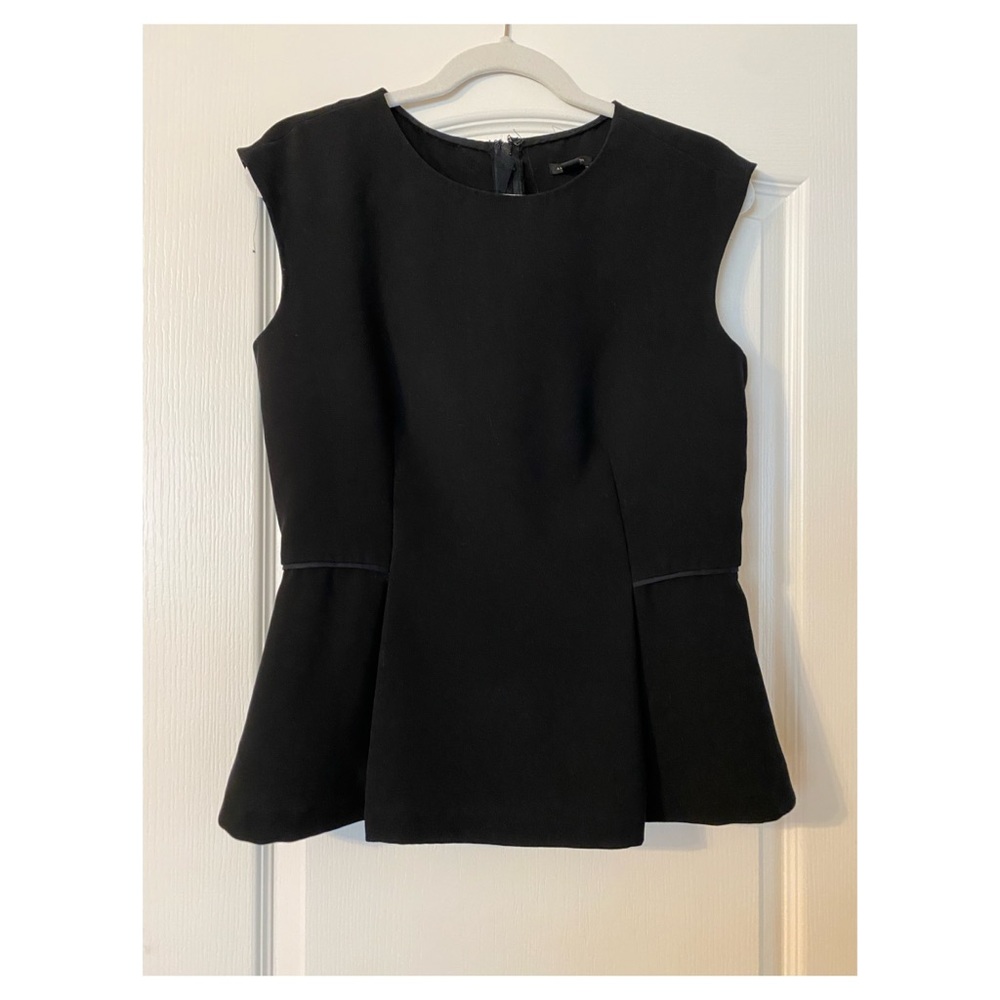 Ann Taylor Black sleeveless peplum